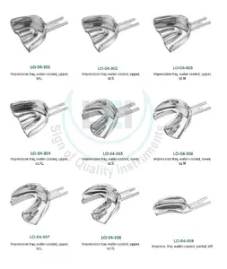 Bộ Khay Ấn Tượng Nha Khoa Đục Lỗ Làm Bằng Thép Không Gỉ Chất Lượng Cao Với Các Kích Cỡ Khác Nhau Nhỏ Vừa Lớn