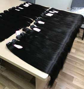 Extensions de cheveux naturels pour femmes, qualité supérieure, lisses, cuticules, vierges, Double trame faite Machine, prix vente en gros - Product Image 2
