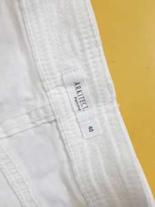 Pantalon Chino en coton riche et décontracté pour femmes, taille moyenne, pantalon boutonné, étiquettes de marque, vêtements en surplus, stock d'été au Bangladesh - Product Image 5