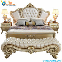Mesitas de Noche Clásicas para Cama King Size, Juego de Muebles de Almacenamiento de Madera Maciza de Teca, Estilo Tradicional Italiano, Plegables y Personalizables