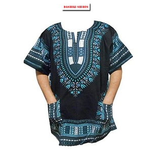 เสื้อดาชิกิพิมพ์ลายแอฟริกัน CRAFTSHUB ผลิตจากผ้าฝ้าย 100% สำหรับผู้ใหญ่ทุกเพศ ของแท้สำหรับผู้ซื้อจริง - Product Image 1