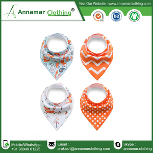 Baberos de Algodón Orgánico |   Baberos Suaves y Lavables para Bebés |   Baberos Reutilizables para la Alimentación |   Accesorio Transpirable Estampado para el Cuidado del Bebé - Product Image 4