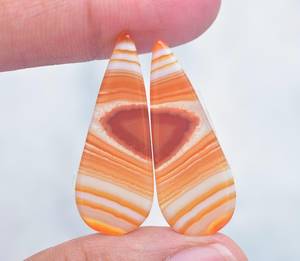 Amazing-ágata naranja de Botsuana, par combinado de ágata roja con banda de cornalina, pares combinados para pendientes, pendientes de ágata al por mayor - Product Image 4