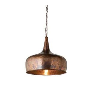 Vintage Industriel Forgé cuivre Pendentif lampe