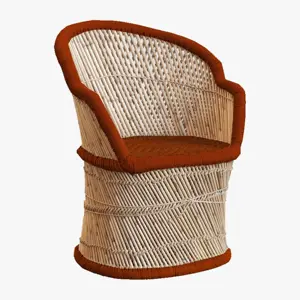 पारंपरिक भारतीय आरामदायक पर्यावरण के अनुकूल बांस Mudda कुर्सी