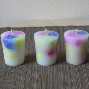 Rainbow <b>Paraffin</b> Pillar Candle in Glass Jar for Home Decor - Product Image 1