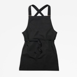 Tablier vintage de grande taille pour femmes, noir certifié, 100% en coton biologique - Product Image 1