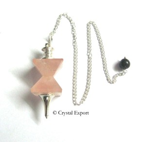 Meilleur rapport qualité-prix des pendules à double pyramide en quartz rose : Pendules à double pyramide en quartz rose à vendre - Product Image 1