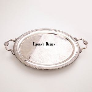 Superior Quality Brass Serving <b>Platter</b> Customized Shape Decorative Serving Dish Classic Luxurious Best Brass Serving Tray - Product Image 1