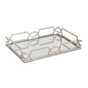 Bandeja de servicio de metal chapado en oro de alta calidad, vidrio hecho a mano con acabado de níquel brillante, uso multifuncional - Product Image 4