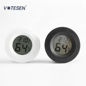 Biaya Rendah, Bentuk Bulat Nirkabel Digital Thermometer Hygrometer untuk Rumah Tangga Dalam Ruangan, Rumah Kaca Kotak Tembakau, Reptil, Incubator