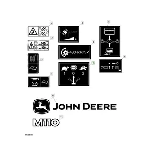 Part for JD JohnDeere Tractor, safety sticker john deere speed gea Part Number 5FDSD0102