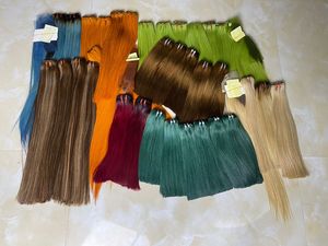 Machine de qualité supérieure Double trame 100% cheveux bruts vietnamiens couleur bleue os trame droite cheveux - Product Image 4