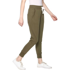 Pantalon de survêtement à rayures noires solides pour femmes avec décoration en dentelle Offre Spéciale pantalon de style avant plat - Product Image 4