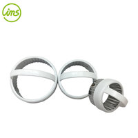 Ensemble de 3 moules à biscuits et emporte-pièces en acier inoxydable 430 avec poignée en plastique PE, forme ronde, blanc, en provenance de Taïwan