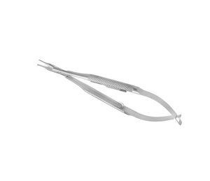 Porte-aiguilles chirurgicale avec serrure en acier inoxydable, Micro, poignée ronde très délicate, incurvée de 13cm, 1 pièce - Product Image 4