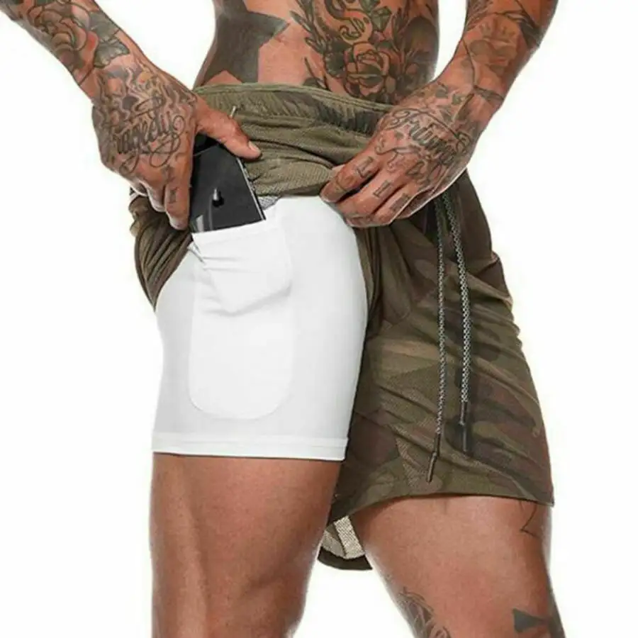 Wholesale Gym Wear Cross Shorts Herren Fitness Workout kurze Sport laufs horts mit inneren Kompression shorts für Männer