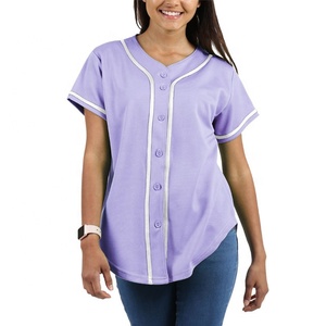 Femmes Baseball bouton vers le bas maillot Hip Hop Softball athlétique à manches courtes t-shirt personnalisé promotionnel femmes mince coupe baseball maillot - Product Image 6