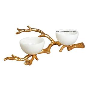 ชามดีไซน์รูปเขากวางอลูมิเนียมสแตนเลสโลหะสีเงินชามตกแต่งบ้านสไตล์ไม่เหมือนใครทันสมัย - Product Image 4