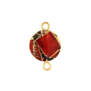 Offre Spéciale bijoux mojave rouge cuivre turquoise connecteur forme ronde or électrolytique connecteur double boucle connecteur - Product Image 5