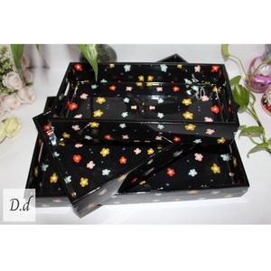 Juego de 3 bandejas de servicio para hotel en casa para fines de regalo, rectángulo cuadrado redondo personalizado según los requisitos - Product Image 1