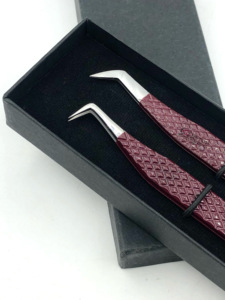 แหนบต่อขนตาเพิ่มวอลลุ่มแบบรัสเซียทำจากสเตนเลสสตีลสินค้าใหม่เคลือบปลายเงิน90องศาเครื่องมือความงาม - Product Image 2