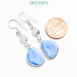 Wholesale Punk Colorful Onyx Banded Natural Color <b>Earrings</b> For Women Fashion Jewelry Handmade Drop <b>Hook</b> American Style <b>Earrings</b> - Product Image 2