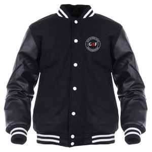 GAF แจ็กเก็ตแขนยาวผ้าตัดปะปักลายสำหรับผู้ชายแจ็คเก็ตเลตเตอร์แมนแขนยาวสีตัดกันมีสไตล์ - Product Image 2