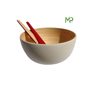 Meilleur prix personnalisé bol à salade vivant en bambou écologique peint à la main artisanat naturel du Vietnam - Product Image 6