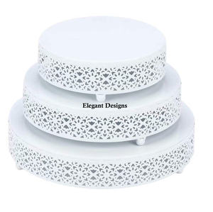 Soporte para Pastel de Dos Niveles, Chapado en Oro, Hecho a Mano, Lujoso, Ecológico, Apto para Congelador, Estilo Indio - Product Image 2