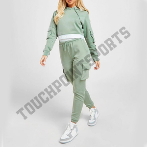 Traje deportivo de dos piezas para mujer, Sudadera con capucha de manga larga y pantalón de chándal, conjuntos informales - Product Image 4