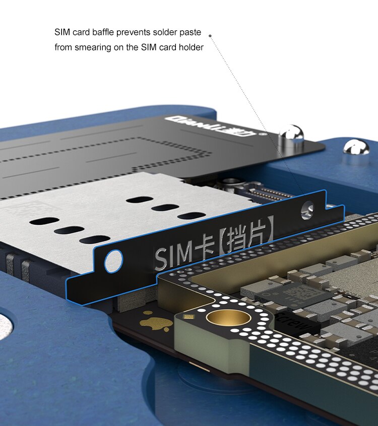 Qianli 3 in1 BGA Reballing Stencil Planting Tin Platform for iPhone X XS 11 11 Pro Max Motherboard Middle Layer Fixture Repair