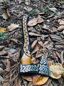 HACHE VIKKING FOURRAGÉE À LA MAIN SUR MESURE, HACHETTE À BARBE TOMAHAWAK, HACHE DE CAMPING HACHE CADEAU - Product Image 6