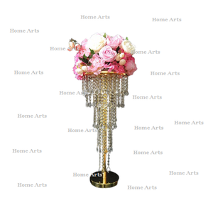 Centres de table en métal et cristal, meilleur design, couleur or, taille personnalisée, centres de table de mariage de haute qualité - Product Image 2