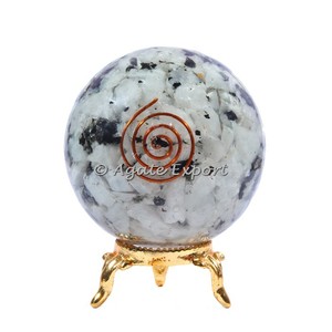 2019 new Healing Rainbow Moonstone <b>Orgonite</b> Sphere with ChokoReiki - Product Image 2