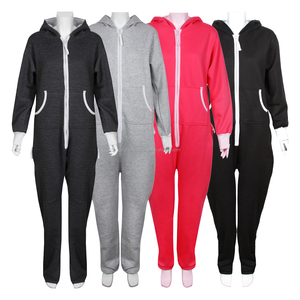 Unisex XL Custom Made <b>Jumpsuits</b> One Piece Fleece Pajamas Thermal Breathable 100% Cotton Fabric Solid Pattern Men's Sleepwear - Product Image 1
