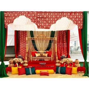 Golden <b>Mehndi</b> Stage Swing <b>Decoration</b> Colorful <b>Mehndi</b> Stage <b>Decoration</b> Setup Delightful <b>Mehndi</b> Sangeet Stage <b>Decoration</b> - Product Image 1