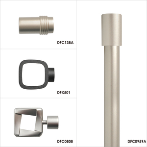 Metal Curtain Rod Pole Set Curtain Accessories Finials For <b>Window</b> Modern Classic Styles - Product Image 6