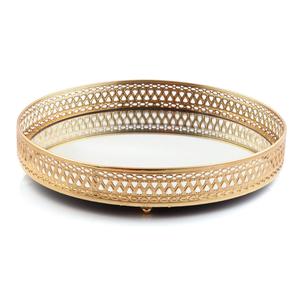 Mirror Serving Tray Rounded Shape Handmade Decorative Wholesale Serving Platter <b>Hotel</b> <b>Supplies</b> Table Top Mirror Serving Dish - Product Image 2