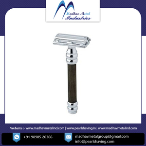 Pearl Best Quality Double Edge Butterfly Safety <b>Razor</b> Metal Brass Handle Stainless Steel <b>Blade</b> for Men's Beard Use Low Price - Product Image 6