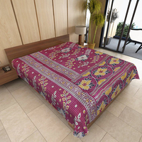 Couvre-lit Kantha fait à la main couette vintage dernier coton imprimé Patchwork tissé et cousu à la main