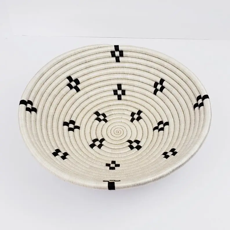 New Ideas 2020 White Color African Basket Wall Hanging Decoration Home Handmade Woven Plates