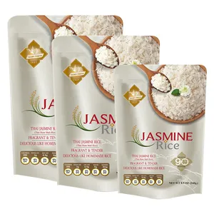 Melhor produto da tailândia jasmine halal arroz instantâneo pronto para comer jasmine pacote de arroz na bolsa 240g