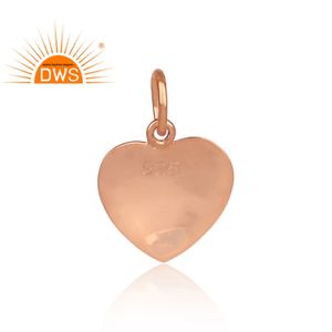 Colgante de Plata de Ley 925 con forma de corazón para mujer, joyería hecha a mano, con chapado en oro rosa de 18k - Product Image 3