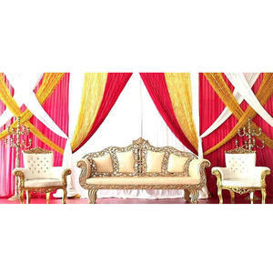 Elegante Sofá y Sillas Maharaja para Bodas, Nuevo Diseño de Sofá de Metal Tallado para Bodas, Conjunto de Muebles para Escenario de Boda Real - Product Image 1