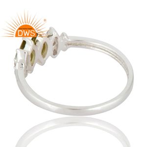 Bague en pierre précieuse péridot taille marquise, fabricant de bijoux, argent sterling 925, bague de fiançailles, collection classique - Product Image 3