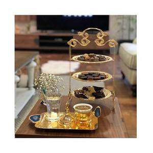 Handmade 3 Tier Gold Metal <b>Sweet</b> Server Premium Quality Metal Chocolate Server at Competitive Price - Product Image 1