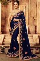 Designers à la mode bureau coton fleurs géométrique indien dames femmes Saree demi manches Blouse prêt à porter Saree vêtement