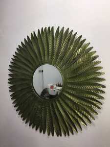 Espejo de pared decorativo con marco de Metal para decoración del hogar, colgante con forma de anillo de belleza grande, antiguo, negro - Product Image 5