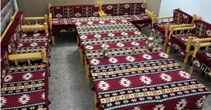 Juego de sofás orientales de madera maciza en forma de U, muebles de patio exterior para muebles de jardín y sala de estar - Product Image 3